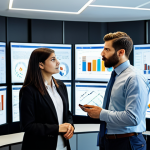 A diverse team of professional data analysts, fully clothed in modest business attire, gathered around large interactive screens displaying complex data visualizations and charts. They are engaged in collaborative problem-solving, with expressions of focus and shared understanding, symbolizing the transformation of chaos into clarity through precise analysis. The setting is a modern, well-lit data analysis center. safe for work, appropriate content, fully clothed, professional, perfect anatomy, correct proportions, natural pose, well-formed hands, proper finger count, natural body proportions, high-quality photography.