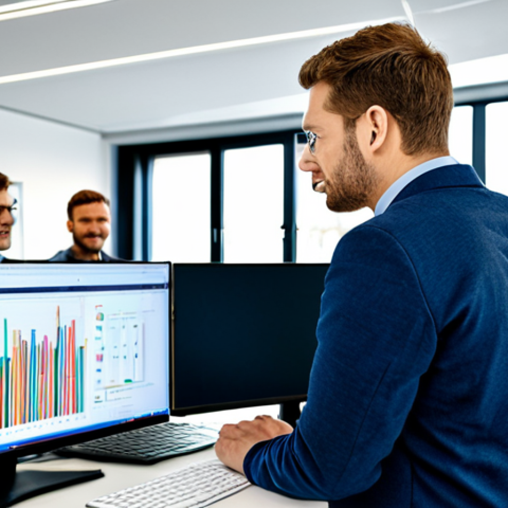 **

"A modern policy analyst working at a bright, open-plan office in Berlin, Germany. He/She is analyzing data on a large monitor, using statistical software. The background shows colleagues collaborating and discussing policy. Focus on the analyst's confident expression and the high-tech environment. Professional setting, clean, and modern. Safe for work, appropriate content, fully clothed, professional attire, perfect anatomy, natural proportions, high quality."

**