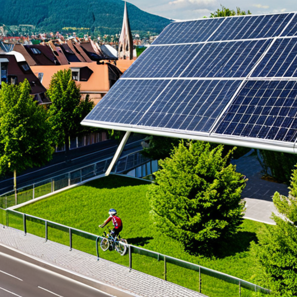 Sustainable Urban Planning**

"A panoramic view of Freiburg im Breisgau, showcasing its eco-friendly architecture and green spaces, with solar panels on rooftops and cyclists on dedicated bike lanes, fully clothed people enjoying a family-friendly environment, safe for work, perfect anatomy, natural proportions, professional architectural photography, high quality, appropriate content, modest urban design."

**