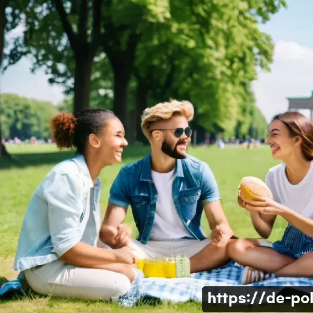 정책분석사와 국내외 정책 비교 분석 - **Subject:** A sunny park scene in Berlin.
**Prompt:** "A group of diverse friends having a picn...