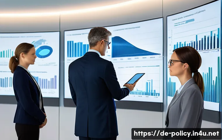 정책분석사 실무에서의 주요 과제 - **Prompt 1: The Digital Frontier of Policy Analysis**
A group of diverse, professionally dressed...