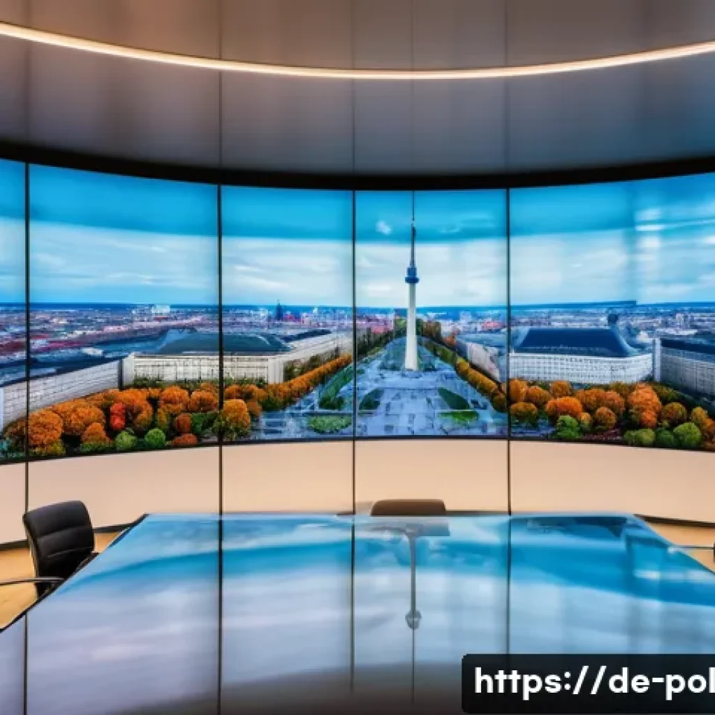정책분석사와 정책의 데이터 분석 활용 사례 - A modern political conference room in Berlin with diverse policymakers and data analysts collaborati...