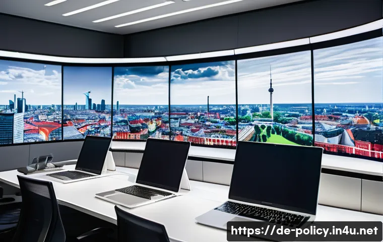 정책분석사와 글로벌 트렌드 반영 사례 - A sophisticated political analyst&rsquo;s workspace featuring multiple large screens displaying colorful i...