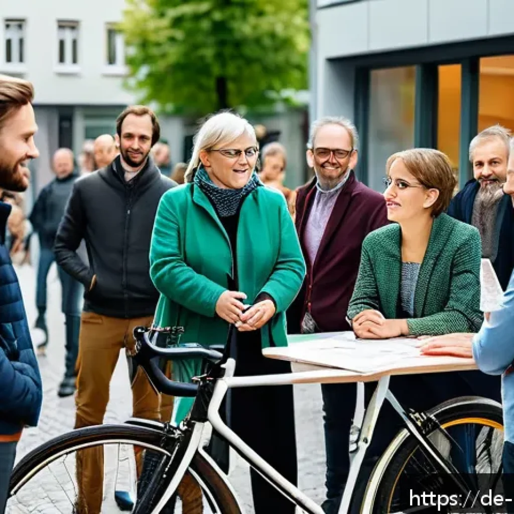 정책분석사와 사회적 영향 분석 사례 - A modern urban planning workshop scene in a large German city, diverse group of adults engaged in a ...
