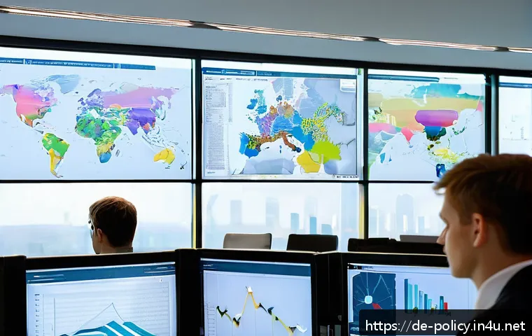 정책분석사 자격증 취득 후 취업 루트 - A modern German federal ministry office scene featuring a diverse group of young policy analysts wor...