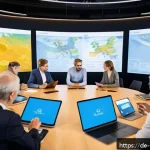 Home 23 정책분석사와 국가 프로젝트의 성공 사례 - A modern German infrastructure project meeting scene, showing diverse stakeholders including local c...