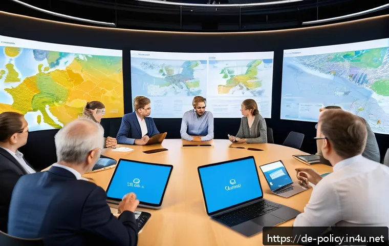 정책분석사와 국가 프로젝트의 성공 사례 - A modern German infrastructure project meeting scene, showing diverse stakeholders including local c...